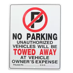 15x19 In Plastic No Parking Sign Durable Outdoor Warning Notice - Picture 1 of 2