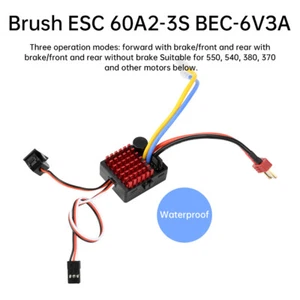 60A ESC Brushed ESC Electronic Speed Controller for 1/10 RC Car SCX10, TRX4, D90 - Picture 1 of 20