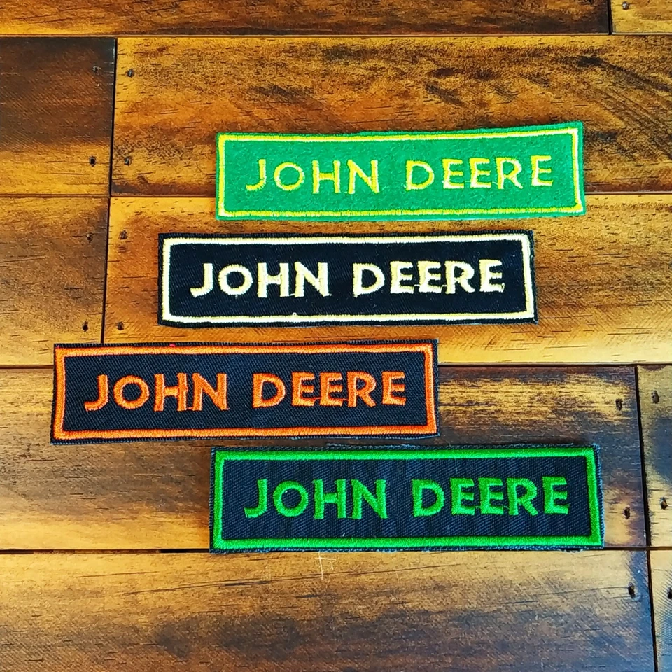John Deere Patch Iron-On John Deere Tag Logo Applique Embroidered Transport - Image 1 of 1