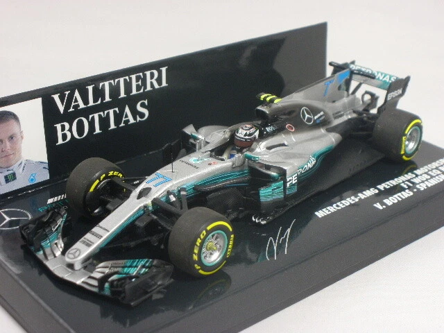 Minichamps Mercedes W08 #77 Valtteri Bottas Spanish GP 2017 1/43 410170077 - Immagine 1 di 3