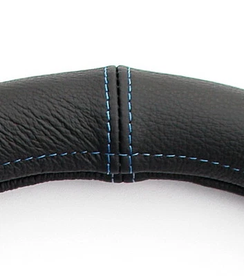 LKW Ø 44 - 46 FADEN BLAU Lenkradbezug, Lenkradhülle, Lenkradschoner ECHTES LEDER - Bild 1 von 4