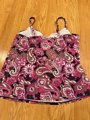 Tankini Lands End para mujer talla 18 estampado negro, marrón estampado cachemir - solo top Foto 1 de 4