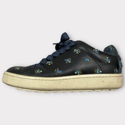 Zapatillas deportivas COACH Prairie para mujer talla 6 azul G1366 cuero floral con cordones Foto 1 de 4