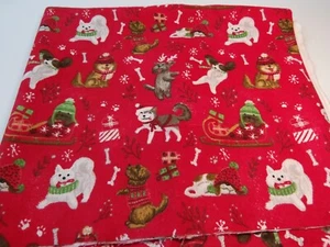 Snuggle Flannel Fabric - Christmas Dogs - 1/2 Yard - C-622-M - Picture 1 of 6
