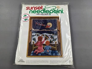 Sunset Needlepoint There Goes Santa 9 x 12 Christmas Donna Yuen 6075 - Picture 1 of 3