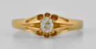 Antique George V 18ct Gold Diamond Solitaire Gypsy Ring, Birmingham 1919