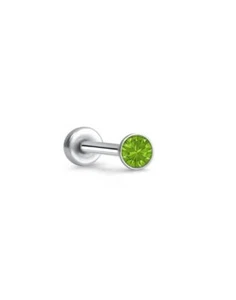 Threadless Labret Push Pin Nose Ring Steel Monroe Stud 1.5mm CZ 18G 20G - Picture 1 of 14