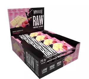 Warrior RAW High Protein Bars Low Sugar Flapjacks - 12 Bars White Choc Cranberry - Picture 1 of 6