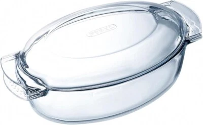 Pyrex Large Glass Oval Casserole Roasting Dish & Lid - Oven Proof Kitchen - 5.8L - Image 1 of 4