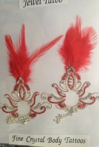 MARDI GRAS SEXY NIPPLE COVERS  BURLESQUE WITH SWAROVSKI STONE AND FAUX FEATHERS 