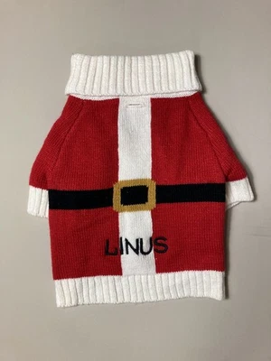Mark and Graham santa knit dog sweater LINUS mono $49 sz Large 11x14  inv10 - Image 1 of 4