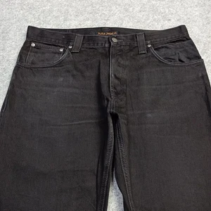Nudie-Jeans HANK-REY Herren W34 L36 schwarz Regular Straight Dry Organic Button Fly - Bild 1 von 16