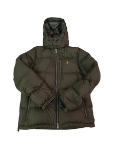 Chaqueta Polo Ralph Lauren Para Hombres Verde Oliva Con Capucha Hinchada Poni De Colección Mediana - Imagen 1 de 19