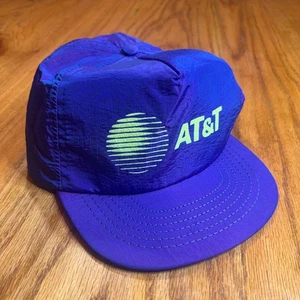 Vintage AT&T Logo blau Snapback Mütze Call Before Digging MADE IN USA schillernd - Bild 1 von 5