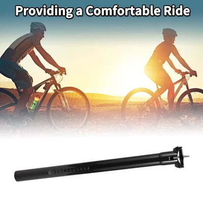 Tija de sillín con suspensión de bicicleta 31,6x450 mm poste de sillín asiento negro brillante fibra de carbono Foto 1 de 4