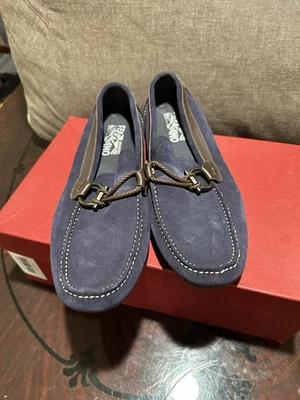 Mocasines de gamuza Salvatore Ferragamo para hombre azul marino-talla 7,5-auténticos  Foto 1 de 4