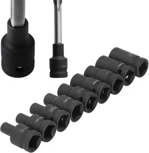 Bewinner 9 Piece Tap Socket Set, M6-M24, 1/2 Inch Drive, Slim Design - Picture 1 of 9