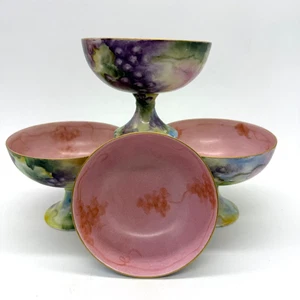 c.1899 4er Set O&EG Royal Austria Grape Vine Sherbet / Low Champagne Pink Lot B - Bild 1 von 13