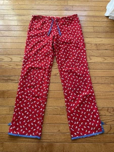Pantalones de pijama vintage antiguos azul marino de franela de algodón para perro Scottie XS Navidad Invierno Y2 - Imagen 1 de 7