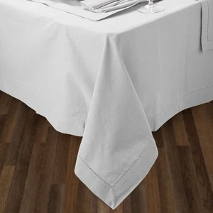 NEW Rans Hemstitch Tablecloth White 150x300cm - Picture 1 of 1