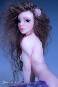 Sirena púrpura roble artdoll escultura de arcilla polimérica de SEMOOAK-Sandra Espinosa - Imagen 1 de 2