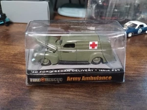 Racing Champions Fire Rescue 1940 Ford Sedan Army Ambulance, 1:64, Excellent - Picture 1 of 3