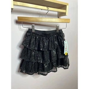 NEW Cat & Jack Black Sequin Tiered Tulle Skirt Size XS 4/5 - Picture 1 of 4