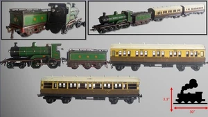 1910's Bing for Bassett-Lowke Ivatt 4-4-0 GNR/GWR 0-gauge Passenger Train set - Picture 1 of 20