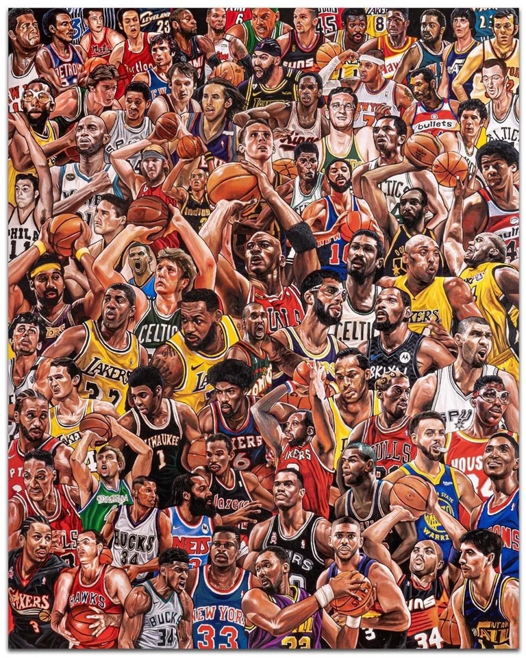 NBA Legends Poster - Michael Jordan Kobe LeBron Wall Art