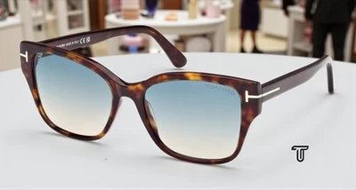 Gafas de sol para mujer Tom Ford FT1108 52P de plástico oscuro verde degradado habana 55 mm Foto 1 de 4