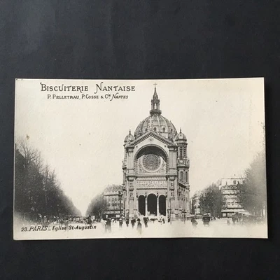BN Biscuiterie Nantaise Carte Menu 23 Paris Eglise St Augustin XIXè - Imagen 1 de 2
