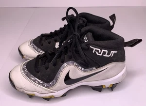 JUNGEN NIKE FORCE TROUT 4 KEYSTONE SCHWARZ/WEISS BASEBALLSCHUHE Jugend Größe 1 Y - Bild 1 von 8