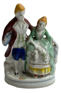Antigua estatuilla de porcelana pintada a mano de pareja colonial ocupada de Japón ocupada de colección - Imagen 1 de 9