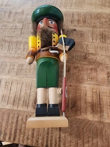 Vintage Steinbeck Nutcracker Fisherman Made In Germany Missing FISH - Picture 1 of 13