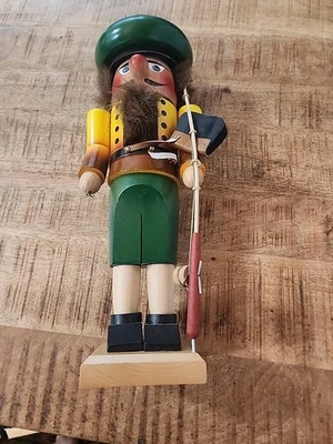 Vintage Steinbeck Nutcracker Fisherman Made In Germany Missing FISH - Image 1 of 4