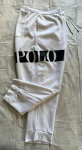 Polo Ralph Lauren Logo Double-Knit Jogger Men’s Size 2XB Sweatpants White Black - Picture 1 of 19