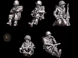 WW2 US Tank Riders X5 - 28 mm ideal Bolt Action etc Wargames & Collectors - Imagen 1 de 8