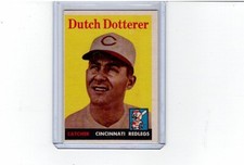 1958 Topps #396 Dutch Dotterer Rookie card, catcher, Cincinnati Redlegs, EX