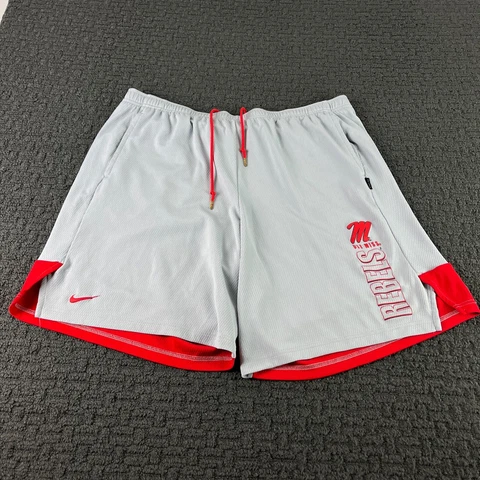 Ole Miss Rebels Nike Shorts Mens 3XL Gray Athletic Basketball Player Issue NCAA Cover