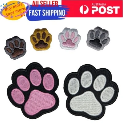 Cartoon Dog Cat Paw Iron on Patch Animal Footprint Bear Puppy 6x5.8x0.1cm(2g) - Image 1 of 4