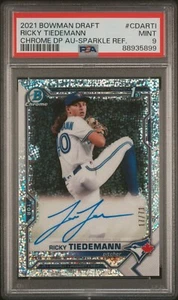 Ricky Tiedemann 2021 Bowman Draft Chrome Auto Sparkle Refractor /71 PSA 9 Mint - Picture 1 of 2