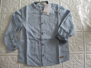 Camisa con botones H&M Henley manga larga cuello de banda azul claro niños pequeños 4T - Imagen 1 de 5