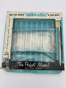 Vintage Cocktail Rührstäbchen Party 60er Mid Century Bargeschirr 8er Set in Pkg - Bild 1 von 6