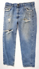 Vintage Herren 40x30 (40/30) Carhartt B17 Distressed Holey Denim blau Jeans