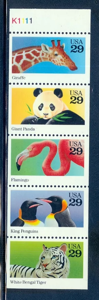 US 2705-2709 2709a Wild Animals, Booklet Pane Plate #K1111/5, Mint NH - Image 1 of 1