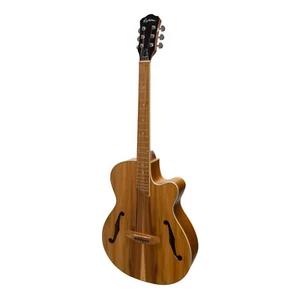 New Martinez Jazz Hybrid Small Body Acoustic-Electric Guitar (Jati-Teakwood) - Picture 1 of 8