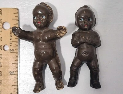 Par de muñecas Kewpie niño de 3,75" de compuesto vintage Foto 1 de 4