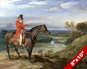 ENGLISH FOX HUNT ON HORSEBACK HORSE OIL PAINTING ART REAL CANVAS GICLEE PRINT - Picture 1 of 5