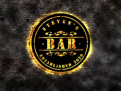 Individuelles custom Barschild Bar Tresen Leuchtschild Deko LED Beleuchtung sign