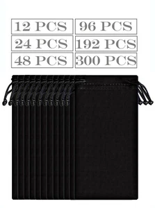 Großpackung 12 bis 300 Stck. schwarze Mikrofaser-Sonnenbrille Tragetasche Etui Tasche - Bild 1 von 8